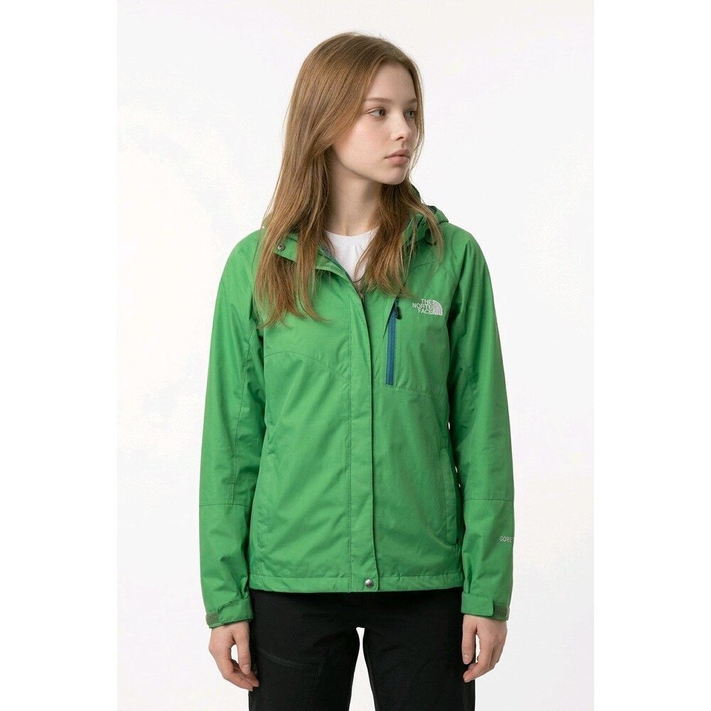 The North Face Summit Series Gore-Tex Raintex Green Zip Hood Rain Jacket Large